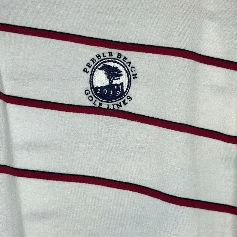 Polo Golf Ralph Lauren Pebble Beach‎ Golf Shirt Men's Size Large Red White Blue